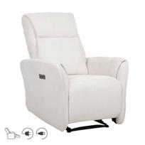 Gultoma fotelis Home4you HEIDY elektrinis baltas audinys modernus