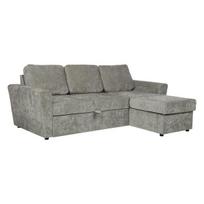 Kampinė miegamoji sofa Home4you INGA šviesiai žalia + miego funkcija + daiktų saugykla + skandinaviškas stilius