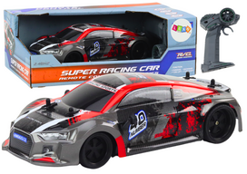RC nuotolinio valdymo automobilis 1:18 su guminiais ratais driftui raudonas