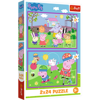 Dėlionė 2x24 Peppa žaidimų aikštelėje Peppa Pig 34435