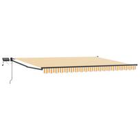 Rankinė ištraukiama markizė su LED Oranžinė ir balta 5 x 3 m