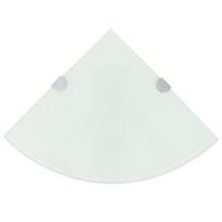 Kampinės lentynos 2vnt baltos 35x35cm stiklas