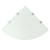 Kampinės lentynos 2vnt baltos 45x45cm stiklas