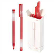Rašiklis Xiaomi High-capacity Gel Pen, 10 vnt., raudonas
