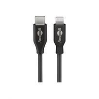Kabelis Goobay Apple Lightning USB-C Juodas 1 m