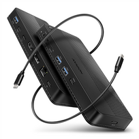 Jungčių stotelė AXAGON USB4 40Gbps DUAL 4K DISPLAY 12in1, juodas