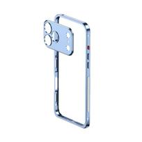 Metalinis telefono dėklas, skirtas iPhone 17/17 Pro/17 Max/17 Air, nuimamas objektyvo dangtelis ir aušinimo telefono dėklas, itin plonas apsauginis rėmelis for iPhone 17 Pro mėlyna