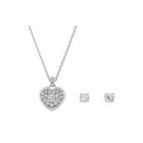 Swarovski Idyllia Hyperbola Rinkinys Širdelės Pakabukas Kubinis Cirkonis Rodžiu Padengtas Imitacinis Krištolas Imitacinis Perlas Karoliai Unisex karoliai Sidabriniai 5684383 Shopping Bag
