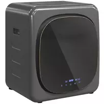 HOMCOM Mini džiovyklė su 6 programomis, LED jutikliniu ekranu, 4 kg, iki 60℃, 800W, pastatoma arba montuojama ant sienos, su išmetimo sistema ir apsauga nuo perkaitimo, drabužių džiovyklė, pilka