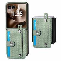 Anglies pluošto odinė apyrankė telefono dėklas, skirtas Motorola Razr 60 50 40 Ultra Moto Razr 60 50 40 kortelių laikiklis piniginės dangtelis Motorola Razr 40 žalia