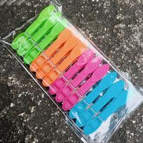 24 vienetų plastikiniai drabužių džiovinimo segtukai, modernus paprastas stilius, skirti naudoti namuose 12 pcs orange