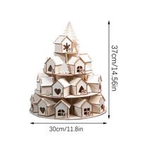Christmas Wooden Advent Calendar House with 24 Houses Countdown to Christmas DIY Kraft Gift for Kids Family Home Decoration AS picture