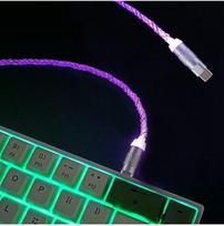 RGB Luminous USB Charging & Keyboard Data Cable - Customizable & Colorful AC streamer data cable L=1.6M