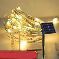 Vandeniui atspari saulės energija varoma varinės vielos LED lempų juosta lauko sodui ir balkono dekorui Solar 8 Modes 5m 50 Lights šilta balta spalva