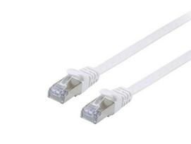 Equip Patch cable Cat6A Flat U/FTP 2xRJ45 3.00m white LSZH polybag