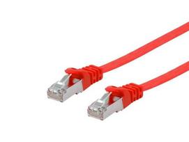 Equip Cat6A Flat U/FTP 2xRJ45 3.00m red LSZH Polybag