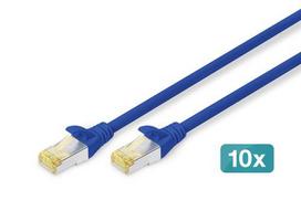 Digitus CAT 6A S/FTP Patch Cable, 10 pieces, 2m, blue