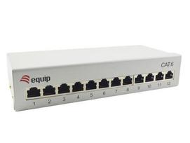 Equip 12-port RJ45 Cat6 patch panel, desktop, 250MHz, RAL7035