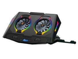 Conceptronic 2-Fan USB-A2.0 Laptop-Cooling Pad 40Kg RGB 17" sw
