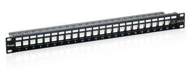 Equip 19" Patch panel with 24 keystones, FTP, 1U, LSA/110, RAL9005