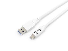 Equip USB-A 3.2 to C Gen1 3A St/St 1.00m white cable