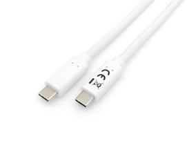 Equip USB-C 3.2 to USB-C Gen1 Cable, PD 60W, Stainless Steel, 1.00m, White