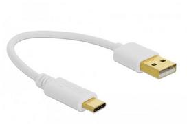 Delock USB Type-A to USB Type-C cable, 15cm, white