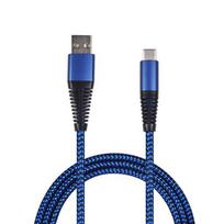 2GO USB charging/data cable USB Type-C 3.1 Nylon 1m blue
