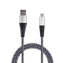 2GO USB charging/data cable USB Type-C 3.1 Nylon 1m silver