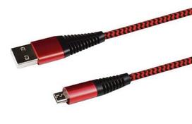 2GO USB charging/data cable USB-A - Micro-USB 1m nylon red