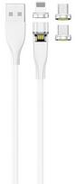 2GO USB 3in1 Magnetic Cable, Micro-USB, Lightning, USB-C, 1m