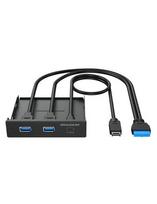 GRAUGEAR Multi Frontblende 3-Fach USB Hub, 1x USB-C, 2x USB-A retail