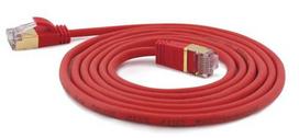 Wantec SSTP CAT7 patch cable, CAT6a, 4mm diameter, 0.20m, red