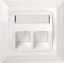 Schwaiger 2x Keystone connection socket, white