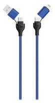 2GO USB / Type C Charging Cable 4 in 1 USB A, Light. 120cm blue