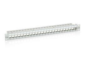 Equip 19" Patch panel with 24 keystones, FTP, 1U, LSA/110, RAL7035