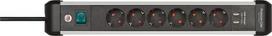 Brennenstuhl Premium ALU Line 6-port USB socket strip, 3m