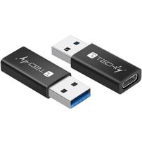 Techly USB-A to USB-C adapter, USB 3.0, black