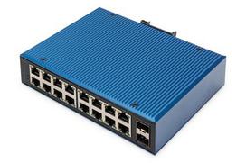 Digitus Switch Indicator 16-Port Gigabit + 2 SFP Port Unmanaged Blue