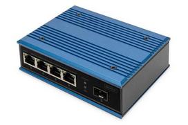 Digitus Switch Indicator 4-Port 10/100 30W PoE Unmanaged blue