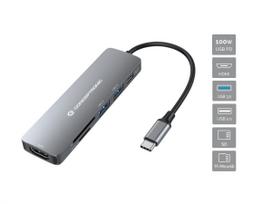 Conceptronic 6-1 Dock USB-C to HDMI/2xUSB-A/SD/TF/+ 15cm long