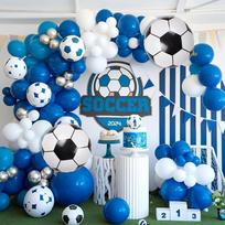 Mėlynas Futbolo Tematikos Gimtadienio Balionų Rinkinys Dekoras Gimtadienio Šventės Dekoracijos Berniukams Blue football set