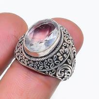 Natural White Topaz Gemstone 925 Sterling Silver Jewelry Ring Size 6 AR-16851
