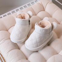Neperšlampami žieminiai batai su aksominiu pamušalu mažyliams, berniukams ir mergaitėms (1-6 metai) Sizes 17-22, Set of 6 pairs pilkšvai balta