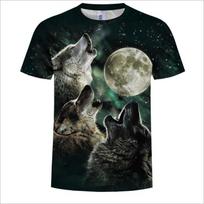 Wolf 3D Digital Printing T Shirts Fashion Round Neck Tops Men's Short Sleeve T-shirt M
