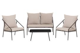 Lauko baldų komplektas 4LIVING Billy, komplektą sudaro 2 krėslai, dvivietė sofa ir stalas, rusvos sp