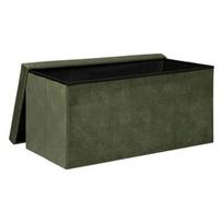 Dvigubas sulankstomas pufas "Lilou" iš aksomo 76x38cm tamsiai žalias - Tamsiai žalias - Atmosphera interjero kūrėjas