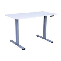 Reguliuojamo aukščio rašomasis stalas Home4you ERGO FIT 1 variklis 120x68cm pilkas/baltas