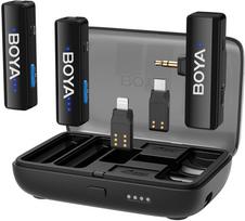 BOYA Microphone Wireless, All-in-one, 2.4GHz, 1 receiver and 2 transmitter, Ultra-Long Battery Life Black EU | BOYALINK-TX | 6974700659674