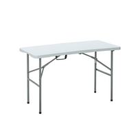 Sulankstomas lauko stalas HATIS, 122 x 60 x 50/74 cm, baltas